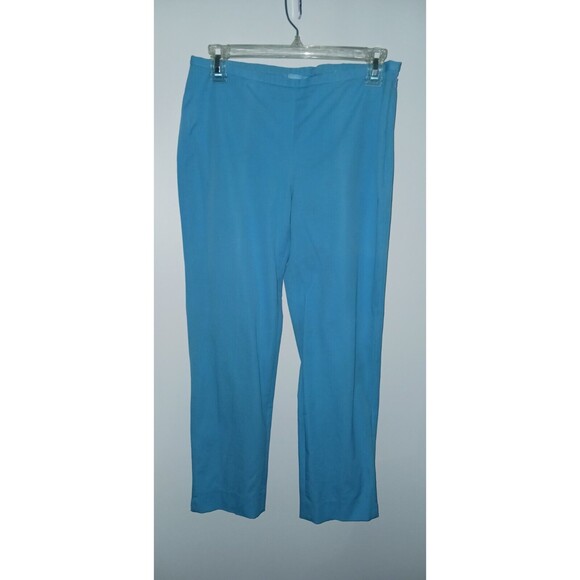 J Mclaughlin Pants Women's 4 Light Baby Blue Cotton Crop Casual Ankle Side Zip - Picture 1 of 11
